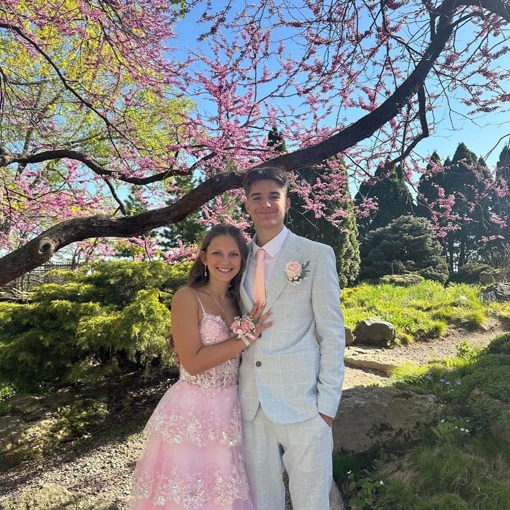 Pink Prom Dress with Corset top and Layers